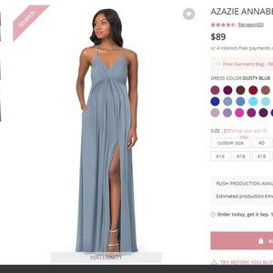 Azazie Annabelle Maternity Bridesmaid Dress Dusty Blue